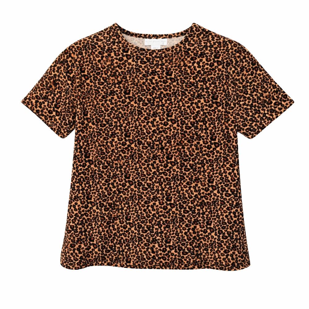 Vintage Susan Graver Top Womens Size Large Velvet Leopard Print Maximalist 90s